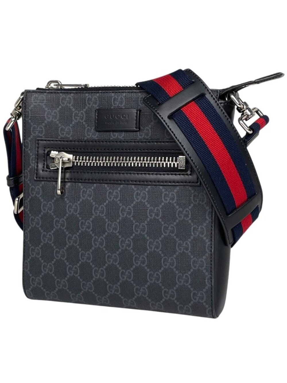 Gucci Small Messenger Bag Sherry Line Web GG Supreme Black